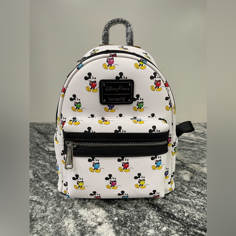Disney Mickey Mouse Allover Classic Standing Loungefly Mini Backpack